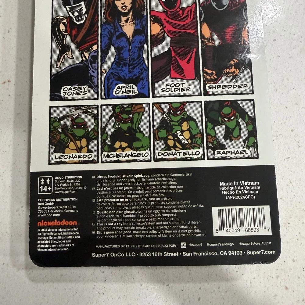 Super7 TMNT ReAction April O'Neil Eastman‎ and Laird Comic Action Figure New